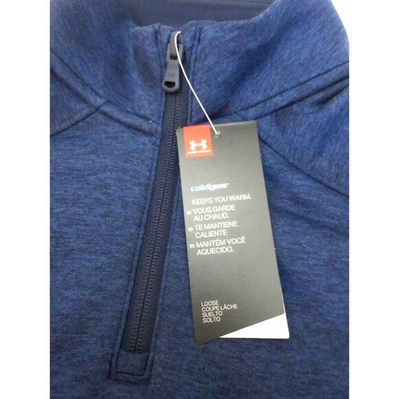 Under Armour Men's Cold Gear Qualifier Quarter zipper PO Jacket Navy Blue NWT - Picture 4 of 6